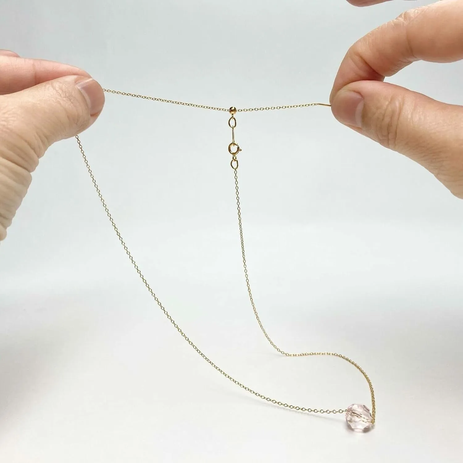 Bead and 10 Decending 14k Yellow Gold Beads Jewelry By Sweet Pea 14K Yellow Gold Add A Bead Necklace Chain w/Semi-Precious resist yarn 10mm Pink Quartz 