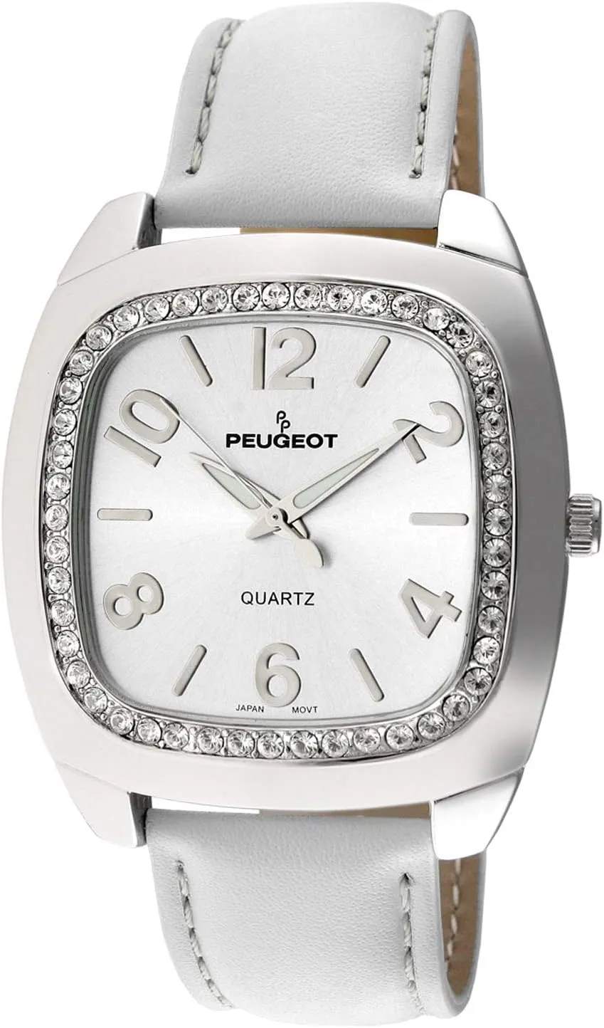 Bezel Boyfriend gospel China intelligent saturation conceivable distinctively Size Watch, Easy to Read Dial with Colorful Leather Strap Peugeot Women's Crystal 