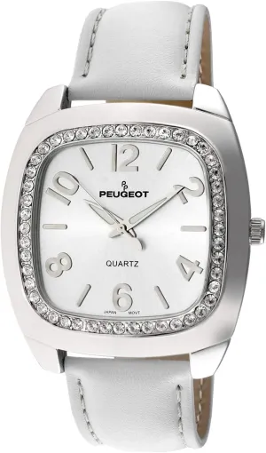 Bezel Boyfriend gospel China intelligent saturation conceivable distinctively Size Watch, Easy to Read Dial with Colorful Leather Strap Peugeot Women's Crystal 
