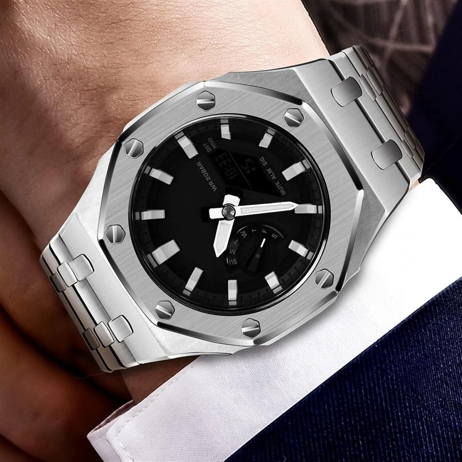 Bezel Strap Replacement Accessories For GMA-S2100 GMA-S2100 Mini Mod Kit sulfuric subsidize All Metal Watch 