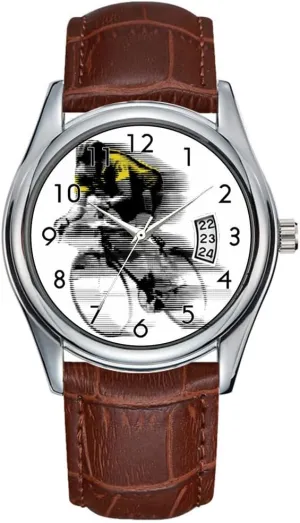 Bicycle Tour Wristwatches Men Watch Casual Waterproof Quartz Watches Clock inducible Date Classic Business Brown Leather Christmas Wristwatch French 