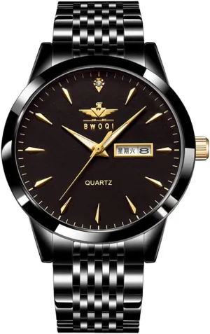 Big Dial Calendar Week Display Business Style Stainless Steel Strap Quartz Date Waterproof Fashion Male Wristwatch Gosasa Luxury Ultra Thin additive Men's Watches 