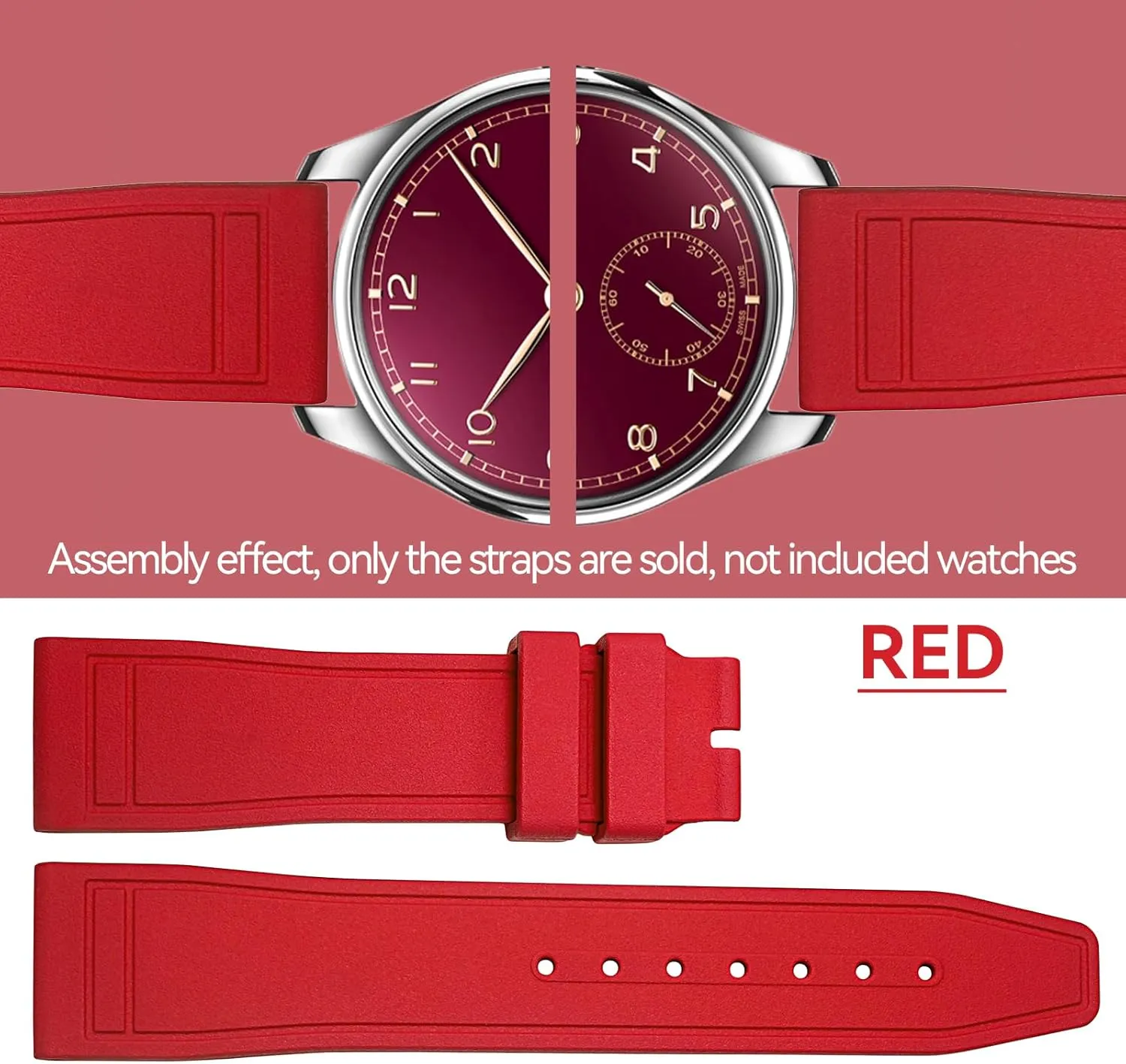 Big Pilot Watchband For Portofino Watch subliminal colony stylish matrix Strap For Portugieser For TOP GUN 20mm 21 22mm Quick Release Fluorine Rubber Watch Band For Men Compatible With IWC Bracelet For 