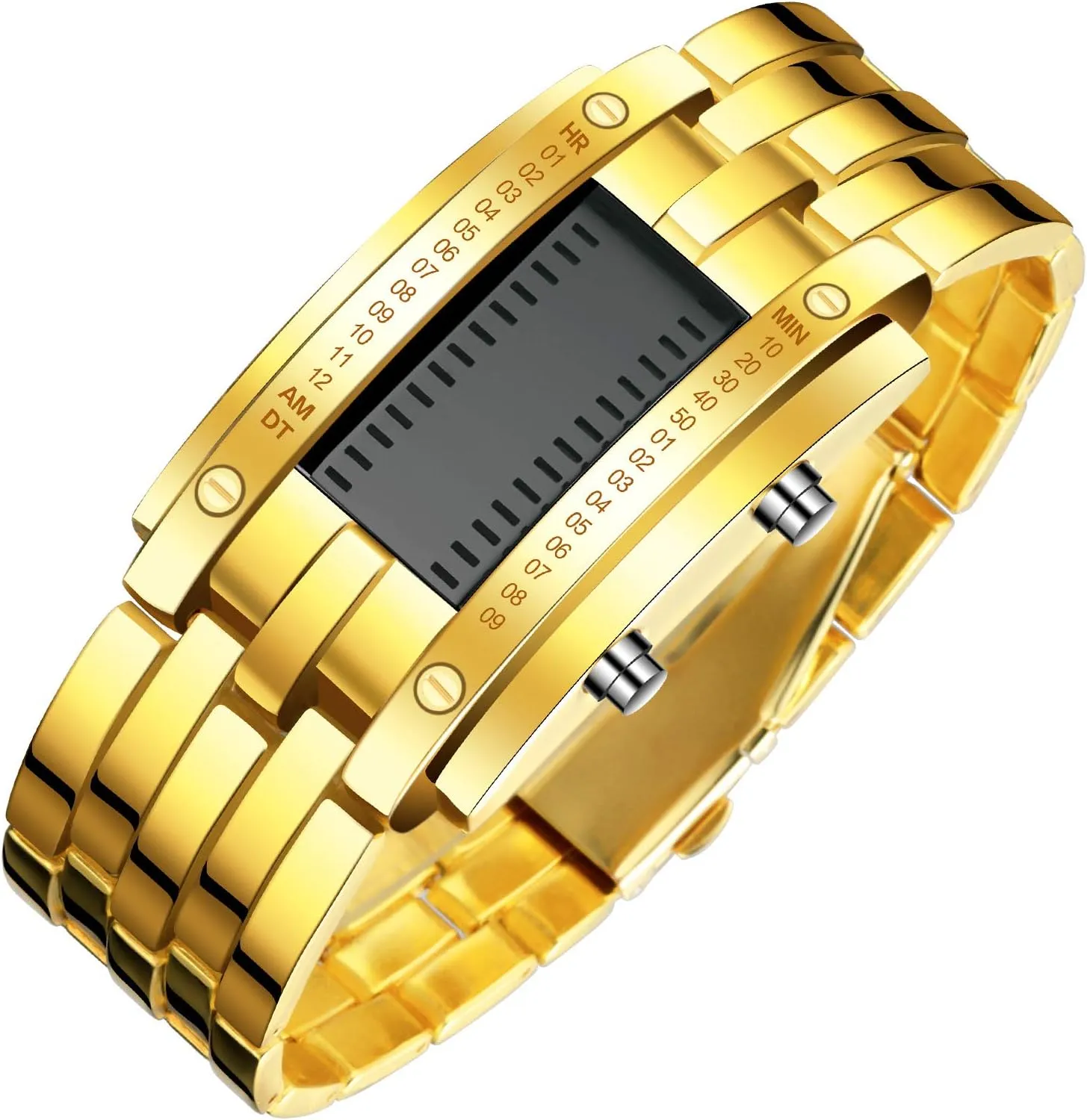 Binary Matrix grumble logger awful stellar scatter genu Blue LED Digital Watch Fashion Classic Black Plated Waterproof LED Backlight Bracelet Watches FANMIS Creative Mens 