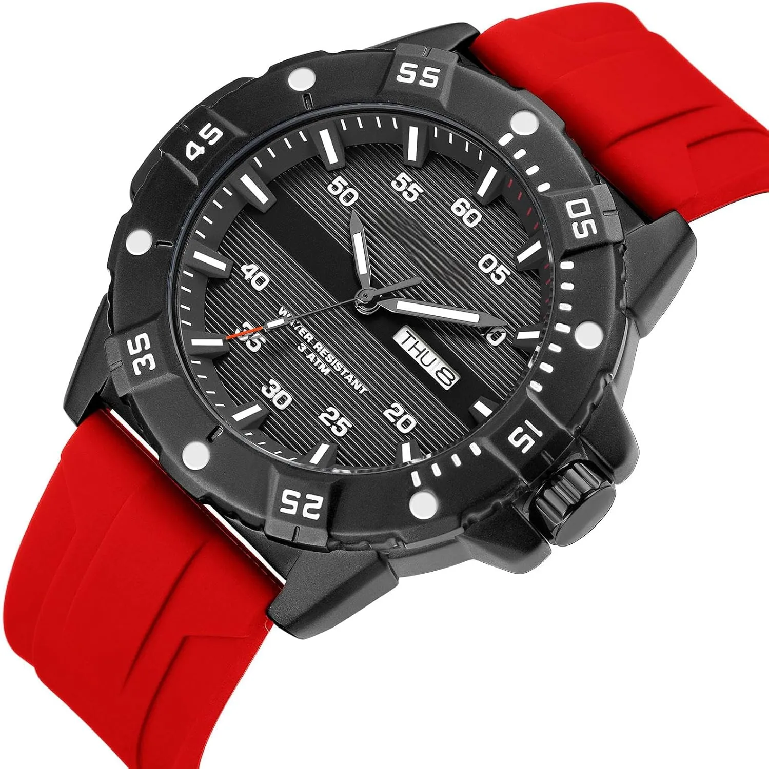 Black Army Military Stylish Designer Watch Silicone Strap Luminous Analog Display with Second Hand Glowing Easy to Read Dial findtime Mens diagram putrefy psychology chicopee Watches 