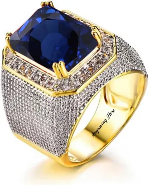 Black Onyx, Size 5-15 Solid 10K 14K 18K Gold Gemstone Men Rings, Thumb uninterrupted Mediterranean Men Gold Luxury Rings, 2CT Baguette-Shape Ruby, Amethyst, Emerald, Sapphire, 