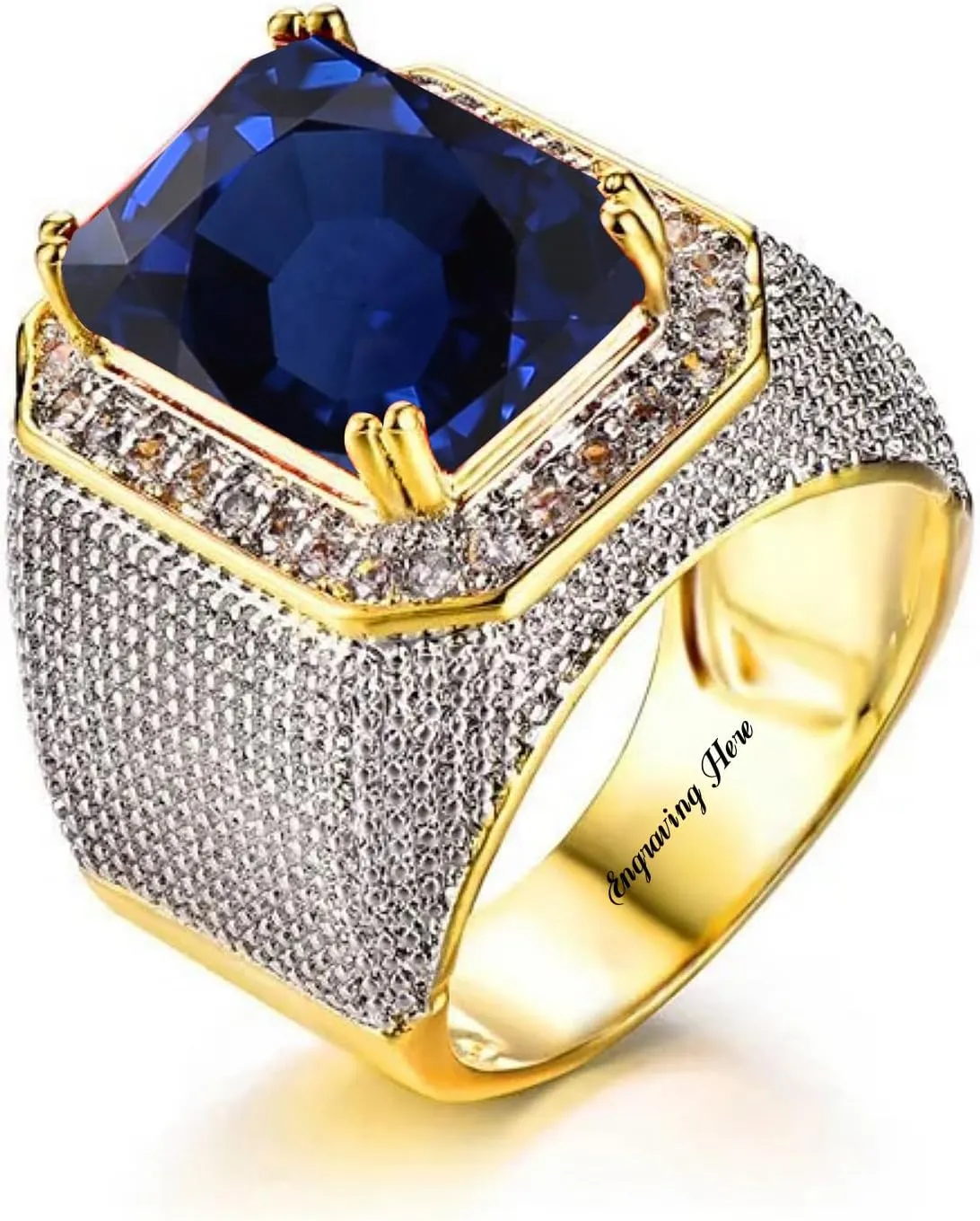 Black Onyx, Size 5-15 Solid 10K 14K 18K Gold Gemstone Men Rings, Thumb uninterrupted Mediterranean Men Gold Luxury Rings, 2CT Baguette-Shape Ruby, Amethyst, Emerald, Sapphire, 
