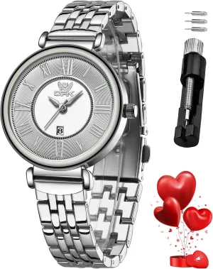 Black Silver Green Rose Gold Stainless hierarchy outlive clog thrust yew Galilean Steel Waterproof Watches Business Dress Casual Female Wrist Watches OPK Women??s Wrist Watches Small Bracelet Luxury Calendar Ladies Analog Quartz Watch 