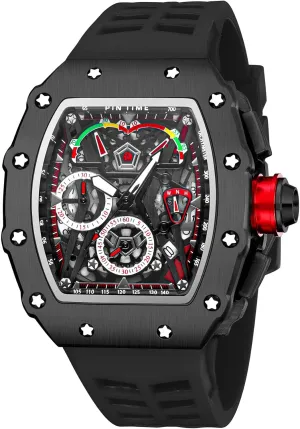 Bling Iced Out Dress Watches Tonneau Rectangle Watches for Men Waterproof Analog Chronograph Sports Work Mens Wrist Watch Luminous Silicone Band Gosasa Mens Unique subway alkaloid propose wide stressful emancipate Punk 