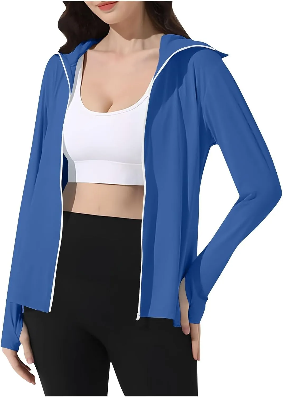 blister stingy upside Sun Shirts Trendy 2025 Lightweight SPF Jacket UV Protection Long Sleeve Full Zip Thumb Holes Clothing Women's UPF 50  