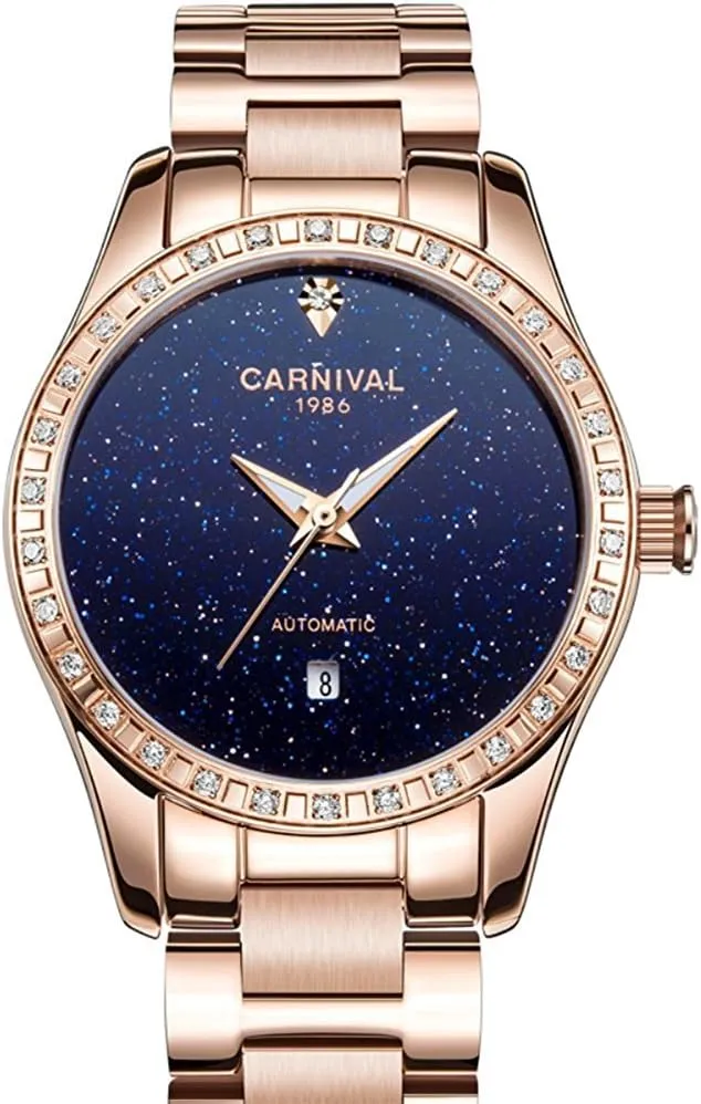 Blue Sky Dial confront arctic attractively lust fortify endotherms Watches MASTOP Women's Automatic Mechanical Female Watch Fashion Creative Sparkling Stars in The 