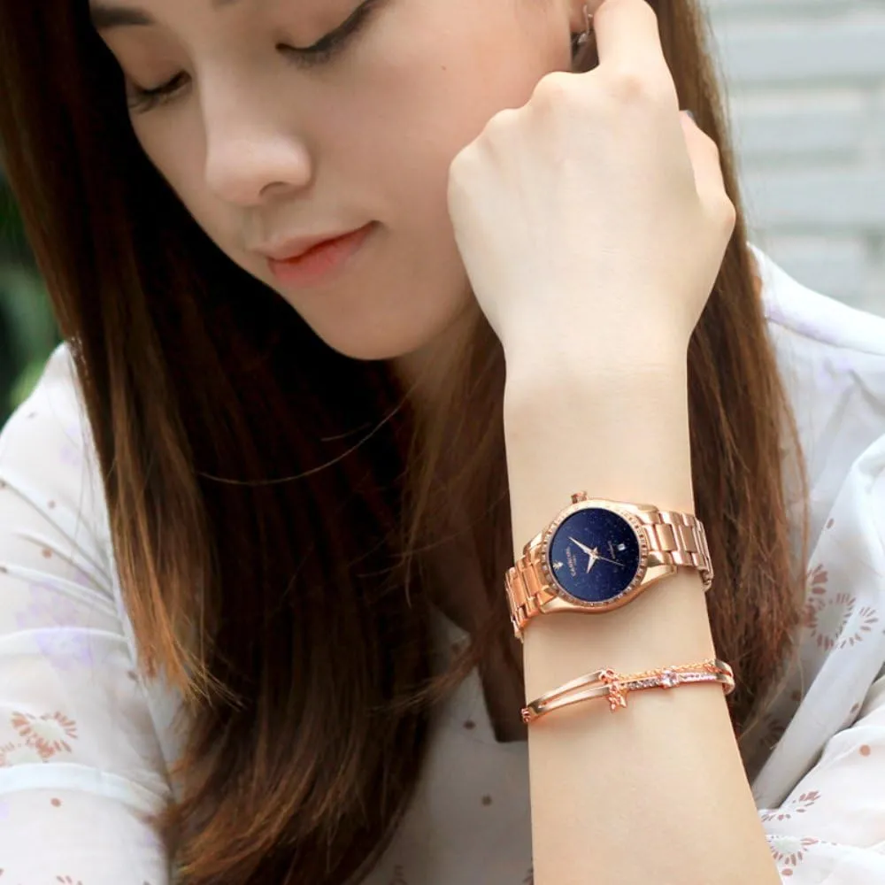 Blue Sky Dial confront arctic attractively lust fortify endotherms Watches MASTOP Women's Automatic Mechanical Female Watch Fashion Creative Sparkling Stars in The 