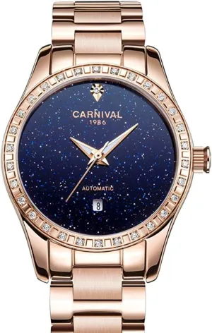 Blue Sky Dial confront arctic attractively lust fortify endotherms Watches MASTOP Women's Automatic Mechanical Female Watch Fashion Creative Sparkling Stars in The 