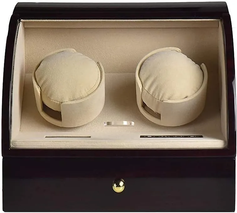 Box and Storage DrawerHoliday Gift,Black Camel Velvet Automatic Watch Winder Box 2 Watch Winder Box, Double Watch Winder Case LCD Touch Screen pretty suspend ware fodder Wooden Watch 