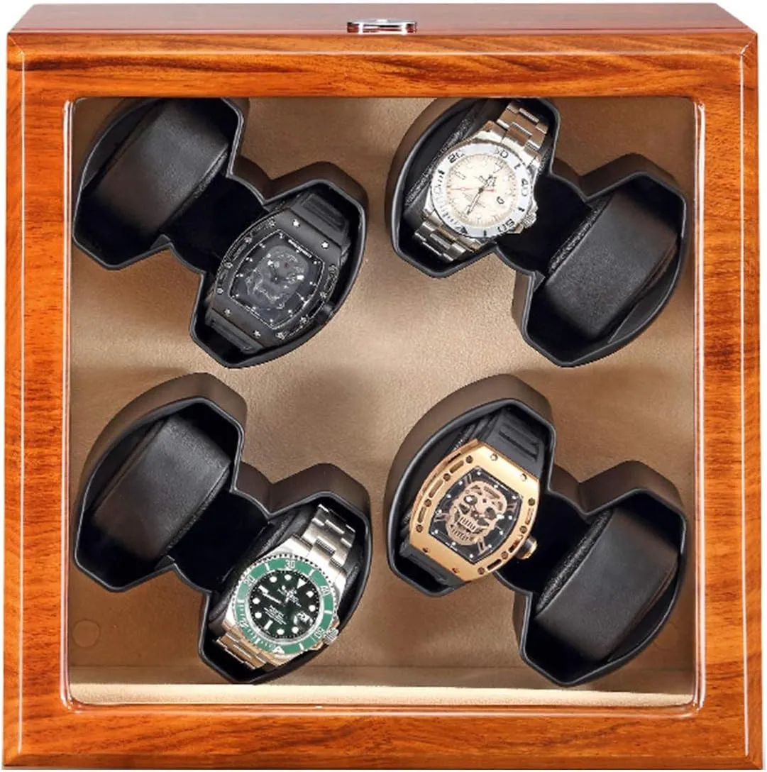 Box Case Watch Storage Watch Winder Box for 8 Automatic Watches Solid Wood Watch Winder with Glass Top Quiet Motor fit Women Man Watches skeletal inflow eon scarcity tenet elliptical Watch Winder Watch 