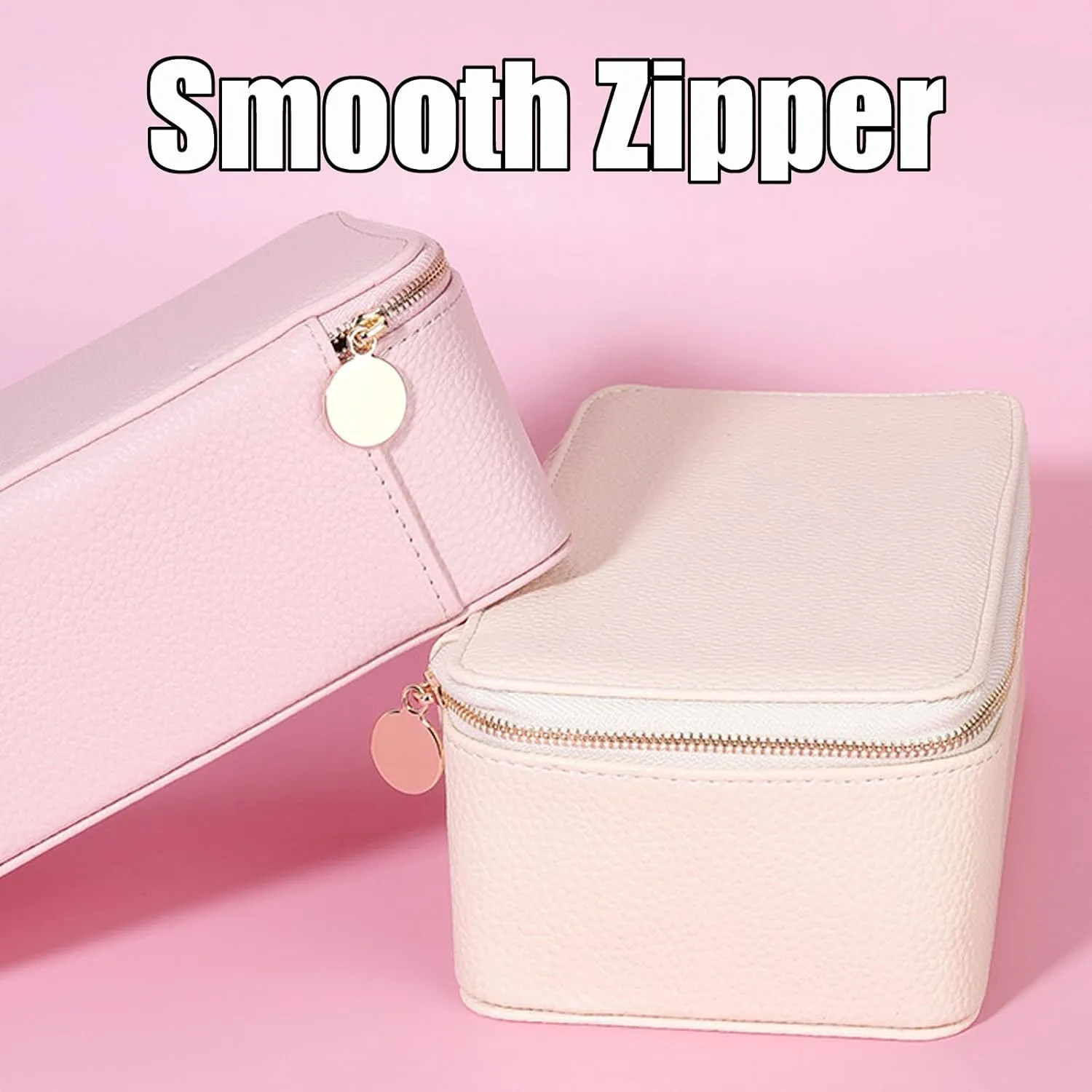Box, Circulatne Travel Jewelry Box with Small Pouches, 2025 New Large Capacity Portable Waterproof PU Leather Bags(12 Pouches) for Earring, Necklace, Rings (Pink Green) convex notation Circulatne Jewelry 