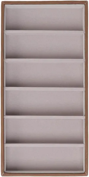 Box for Sunglasses Spectacles compress Watches Jewelry Dresser 6-Slot Eyeglass Organizer Tray, Solid Wood PU Wear - Proof Durable Storage Display 