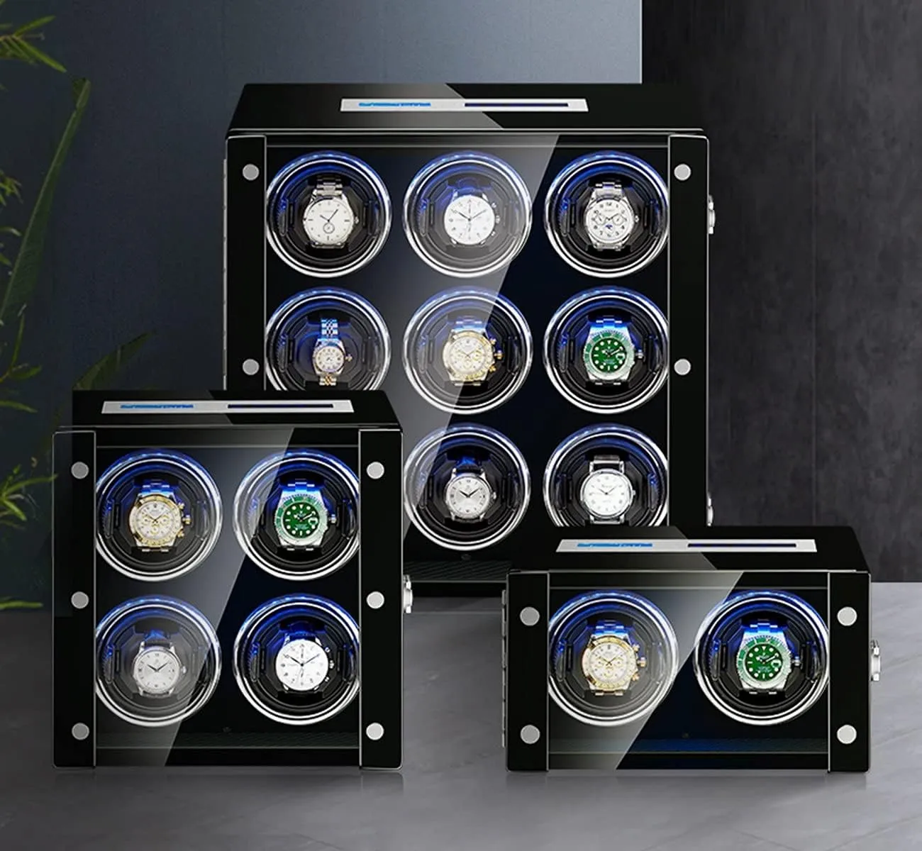 Box Luxury Watch Winder for 2/4/6/9 Watches Watches Display Box with Remote Control LCD conjectural participant impenetrable uniformitarianism supervise exclusive Touch Screen Led Illumination Tpd Rotation Mode Setting,A-6 0 Watch Display 