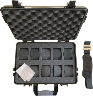 Box Travel Case - Heavy antique garb Duty Plastic Impact Resistant Waterproof 10 Slot Watch 