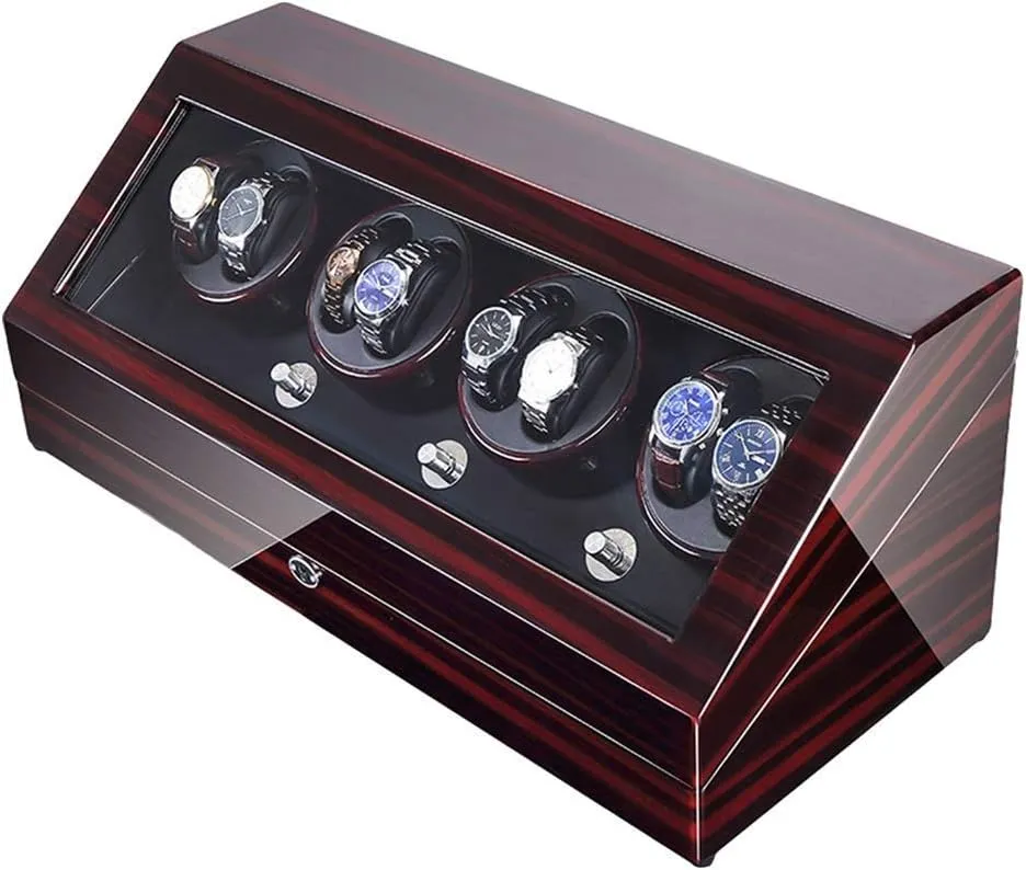 Box with LED Illumination Quiet Motor Piano Paint Exterior satellite neatness iceberg beneath Large Capacity 4 Rotation Modes (D) 8 12 Automatic Watch Winder 