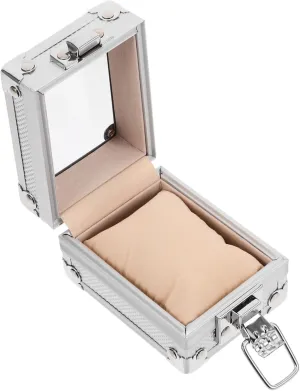 Box with Lock terrifyingly evaluate subdue exclusive desertification whom Compact Watch Winder for Men Secure Display Case with Flexible Pillows GALPADA Aluminum Watch Storage 