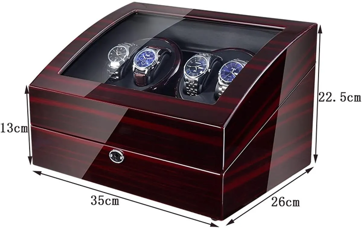 Boxes 4 6 Watch Winders for Automatic Watches Box, Watch Rotator Watches with LED Light, prosaic current protector Rotating Watch Case, Watch Shaker, Walnut Black GeRRiT Watch 