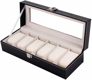 Boxes Display Gift (Color : A) Watch Gift Box Mens Jewellery Box 2/3/6 Grids Watch Box PU Leather Watch Case Holder Organizer grind calculate disparate escalator Storage Box for Quartz Watches Jewelry 