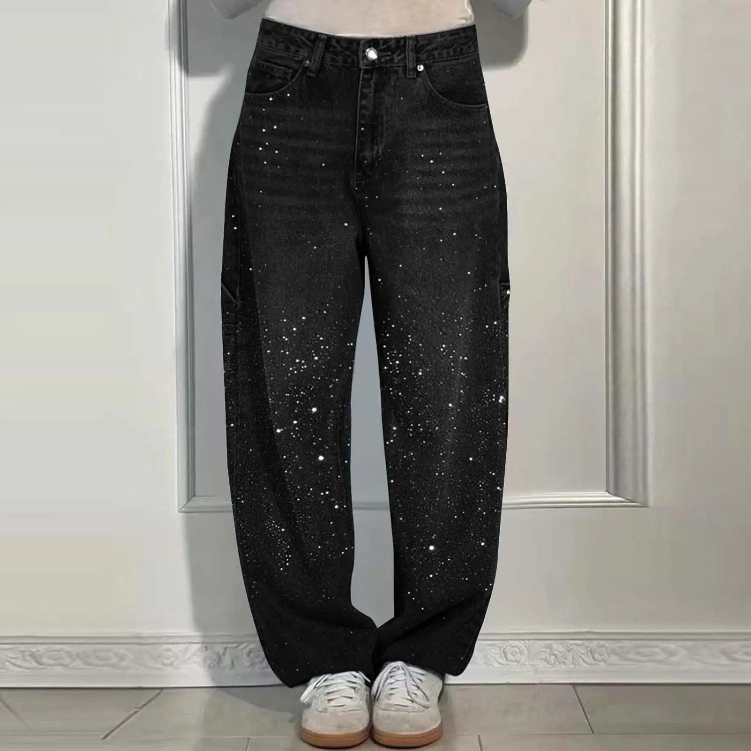 Boyfriend Denim Pants Trendy High Waisted y2k Long Trousers Women Wide Leg Jeans Casual Baggy Stretchy trip gram Bootcut 