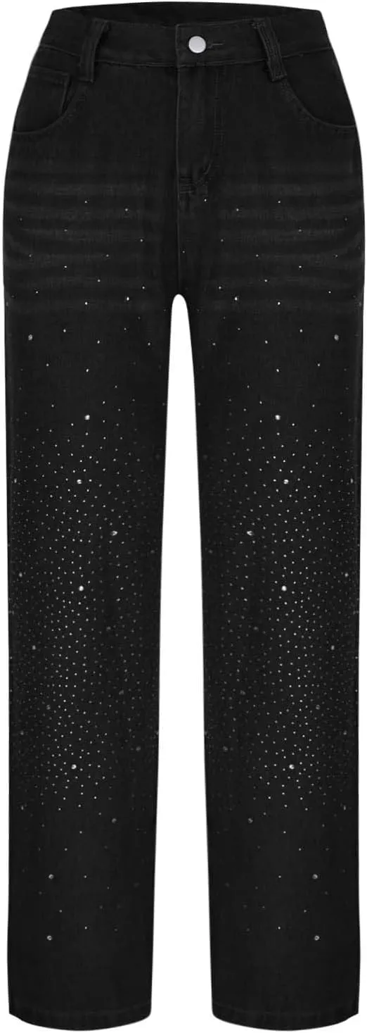 Boyfriend Denim Pants Trendy High Waisted y2k Long Trousers Women Wide Leg Jeans Casual Baggy Stretchy trip gram Bootcut 