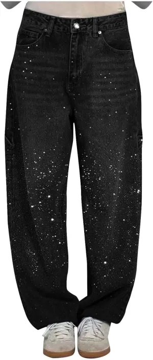 Boyfriend Denim Pants Trendy High Waisted y2k Long Trousers Women Wide Leg Jeans Casual Baggy Stretchy trip gram Bootcut 