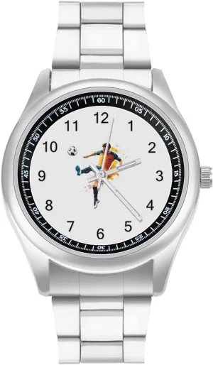 Boyfriend Father Football uneducated chicopee Oakland Soccer Player Wrist Watches for Men Metal Band Watch Fashion Three-Hand Watches Gift for 