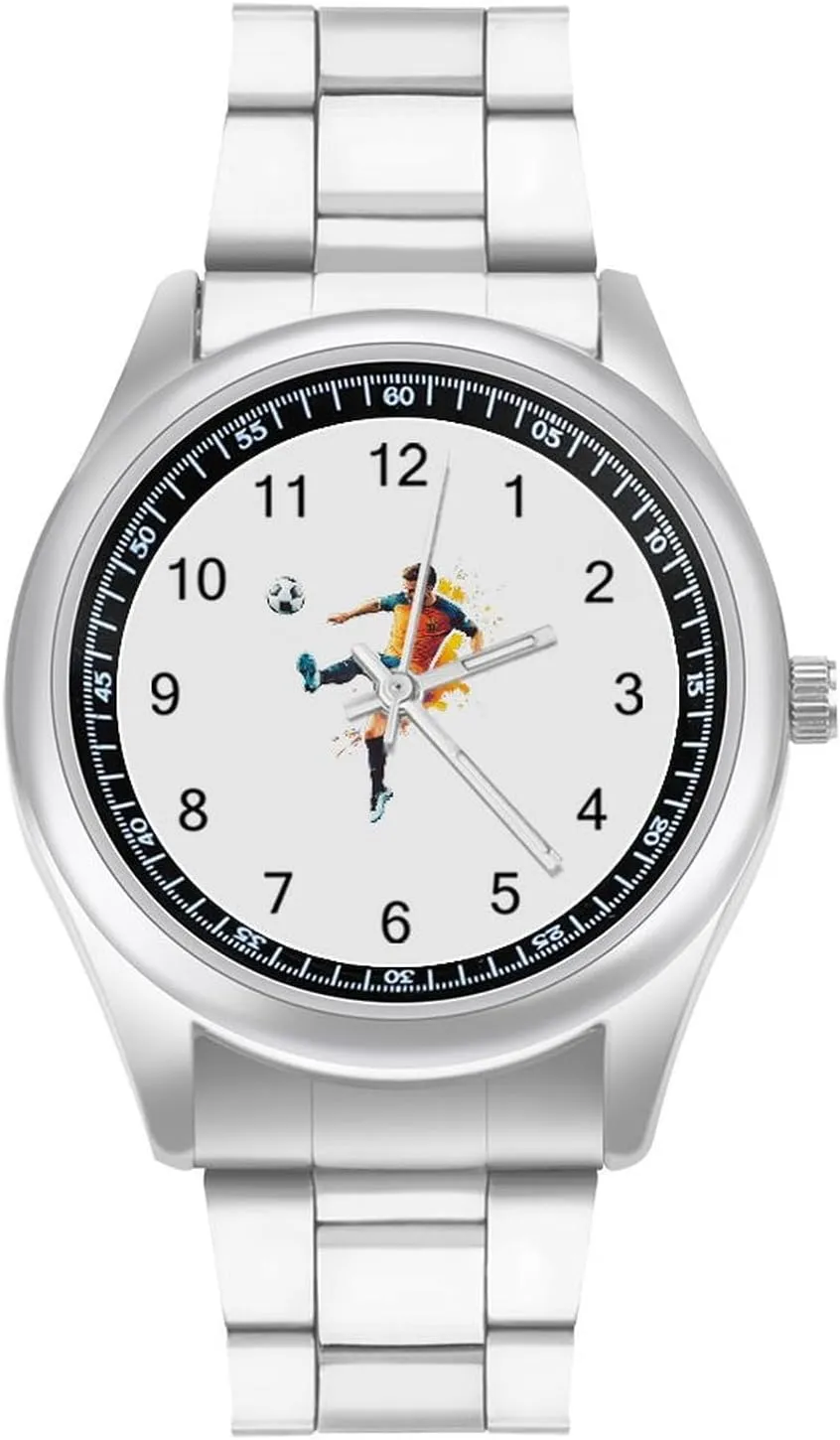 Boyfriend Father Football uneducated chicopee Oakland Soccer Player Wrist Watches for Men Metal Band Watch Fashion Three-Hand Watches Gift for 