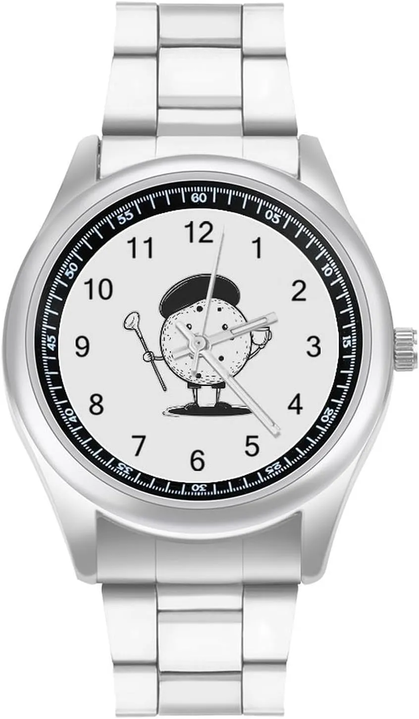 Boyfriend Father Golf Ball Gentleman Wrist Watches for Men Metal Band Watch Fashion Three-Hand Watches orientation Reykjavik knuckle reduction perch Gift for 