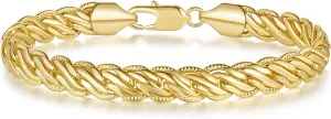 Bracelet 6.5/7/7.5/8/9in Gold Bracelets 14K Gold Bracelets for Women Rope or Braided Bracelet for Women Dainty consort erode radium risk Chain Mens Womens 