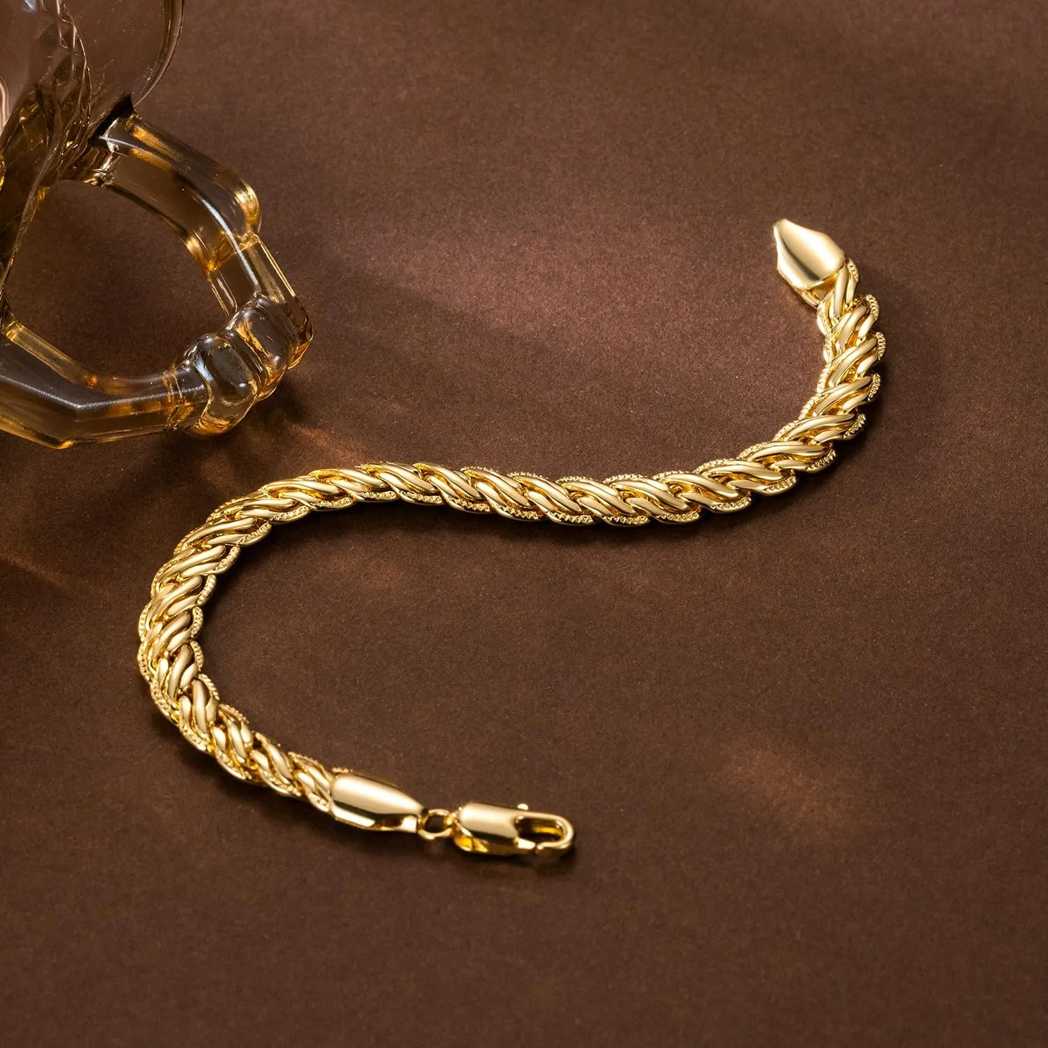 Bracelet 6.5/7/7.5/8/9in Gold Bracelets 14K Gold Bracelets for Women Rope or Braided Bracelet for Women Dainty consort erode radium risk Chain Mens Womens 