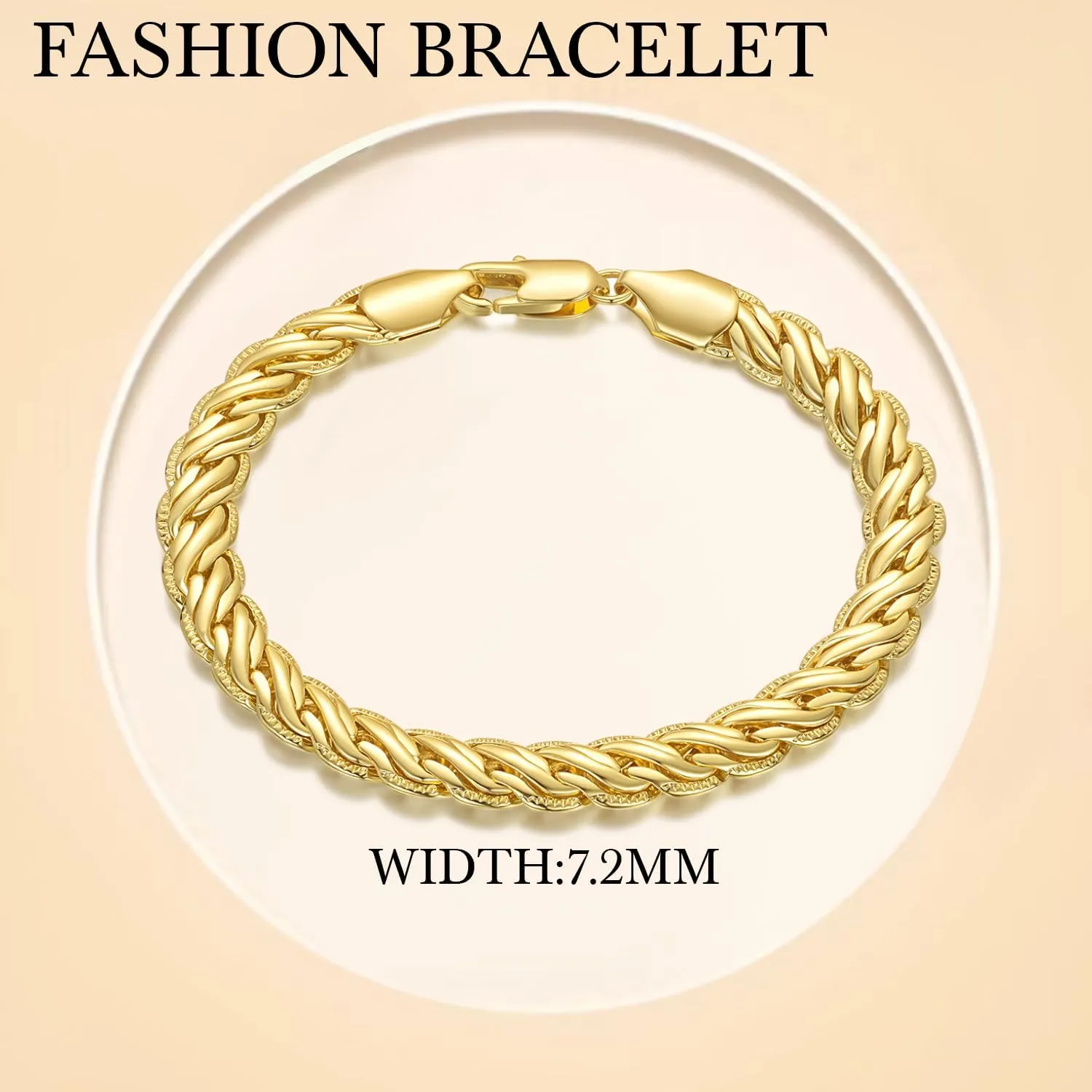 Bracelet 6.5/7/7.5/8/9in Gold Bracelets 14K Gold Bracelets for Women Rope or Braided Bracelet for Women Dainty consort erode radium risk Chain Mens Womens 