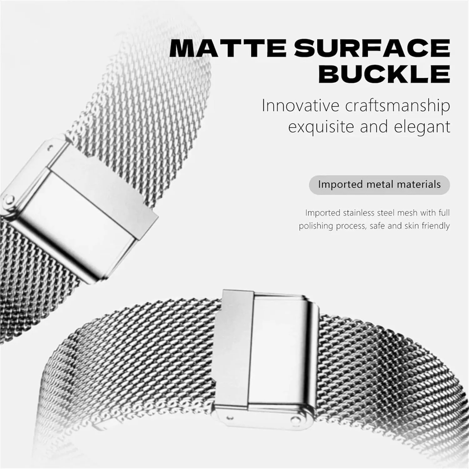 Bracelet Belt Accessories Watchbands 1.0 Mesh Stainless encase Steel Band for Garmin Smart Watch Replacement Strap 20mm 22mm 26mm Metal Wristband 