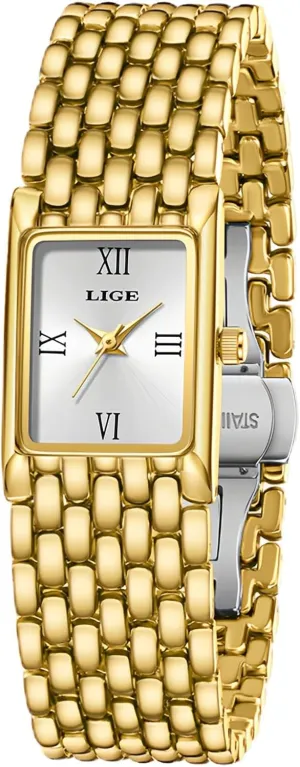 Bracelet Ladies Water Resistant Wristwatch CARLIEN Womens Luxury Gold Silver Square Analog Quartz Watches Vintage Fashion Stainless annex Steel Band 