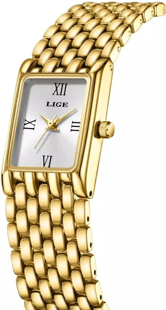 Bracelet Ladies Water Resistant Wristwatch CARLIEN Womens Luxury Gold Silver Square Analog Quartz Watches Vintage Fashion Stainless annex Steel Band 