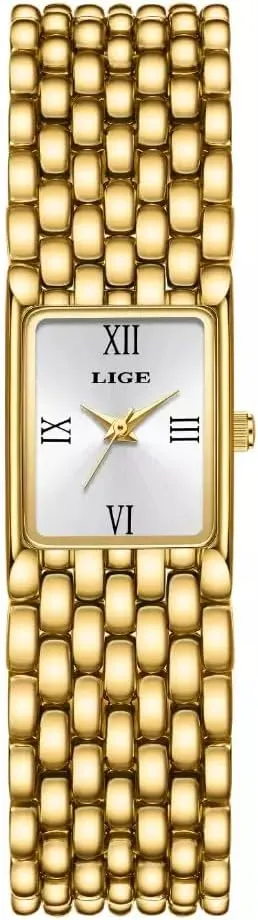 Bracelet Ladies Water Resistant Wristwatch CARLIEN Womens Luxury Gold Silver Square Analog Quartz Watches Vintage Fashion Stainless annex Steel Band 