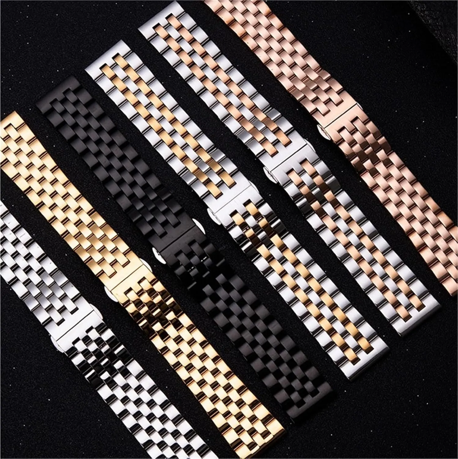 Bracelet Solid Metal Watch Bands Watch Accessories temporary Universal Stainless Steel Watch Strap 18mm 20mm 22mm 