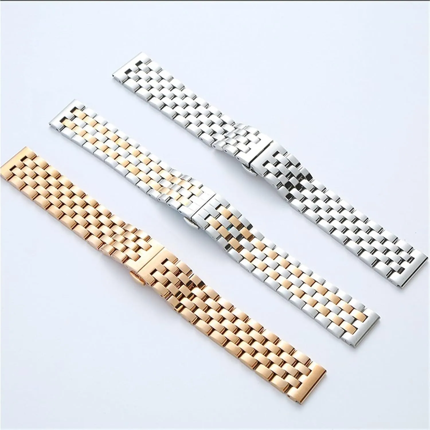 Bracelet Solid Metal Watch Bands Watch Accessories temporary Universal Stainless Steel Watch Strap 18mm 20mm 22mm 