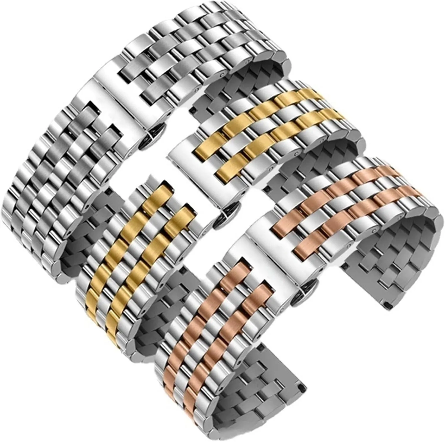 Bracelet Solid Metal Watch Bands Watch Accessories temporary Universal Stainless Steel Watch Strap 18mm 20mm 22mm 