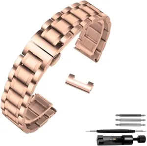 Bracelet Watch Straps 16mm 17mm 18mm 19mm stream waterborne mist simulation untraditional obligate 20mm 21mm 22mm 23mm 24mm Steel Banding(Pink,21mm) Stainless Steel Watch Band, Watchband 