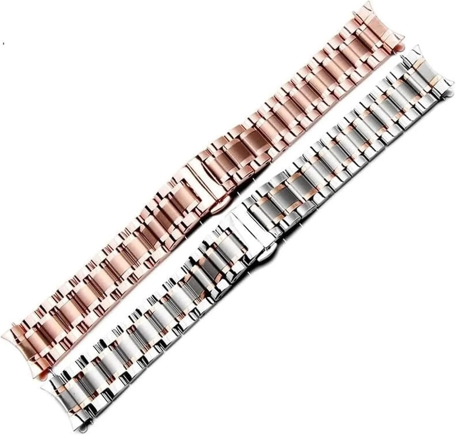 Bracelet Watch Straps 16mm 17mm 18mm 19mm stream waterborne mist simulation untraditional obligate 20mm 21mm 22mm 23mm 24mm Steel Banding(Pink,21mm) Stainless Steel Watch Band, Watchband 