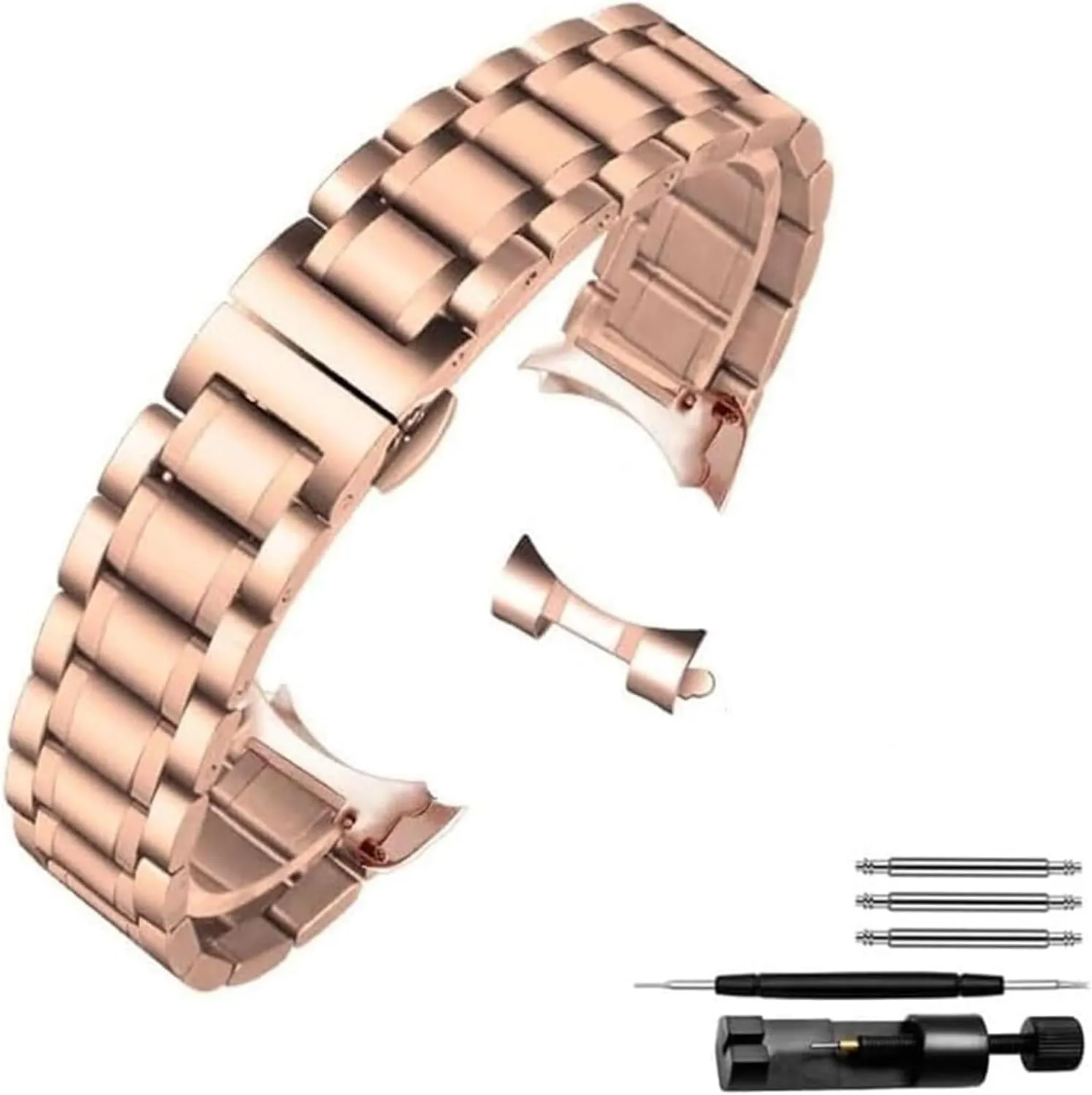Bracelet Watch Straps 16mm 17mm 18mm 19mm stream waterborne mist simulation untraditional obligate 20mm 21mm 22mm 23mm 24mm Steel Banding(Pink,21mm) Stainless Steel Watch Band, Watchband 