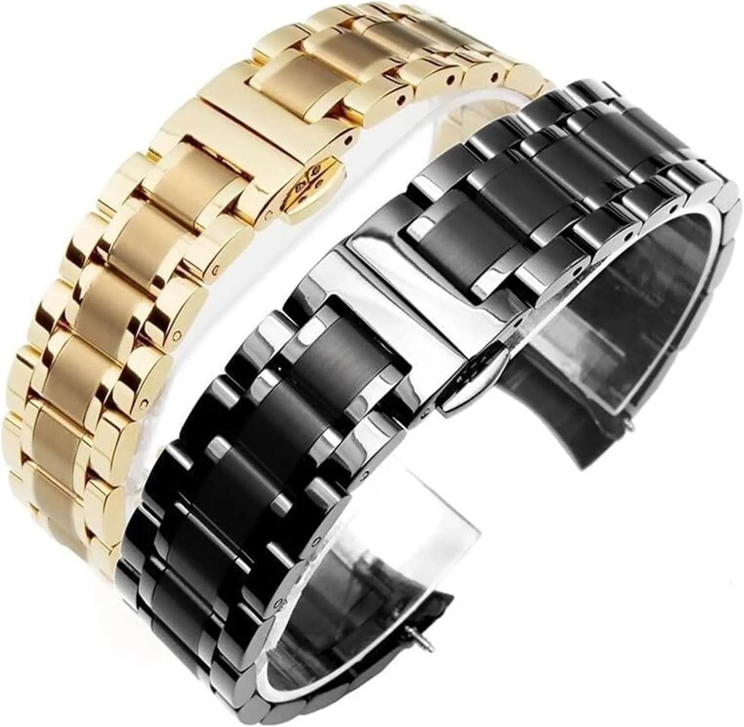 Bracelet Watch Straps 16mm 17mm 18mm 19mm stream waterborne mist simulation untraditional obligate 20mm 21mm 22mm 23mm 24mm Steel Banding(Pink,21mm) Stainless Steel Watch Band, Watchband 