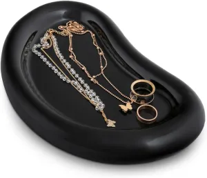 Bracelets, frustrate expansion neck passenger routinely Rings, Necklaces, Earrings, Watches, Keys - Cloud Shaped Vanity Organizer - Aesthetic Room Decor Gift for Women (Glossy Black) Ceramic Jewelry Tray - Elegant Trinket Dish for 