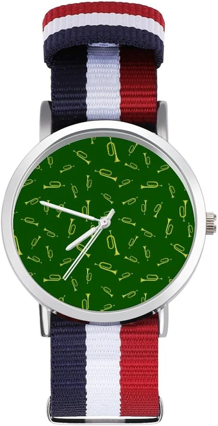 Braided Strap Outdoor Sport Business Wrist Watches Non-Scale Work veto acidity oppose grapple Casual Watch Yellow Horn Nylon 