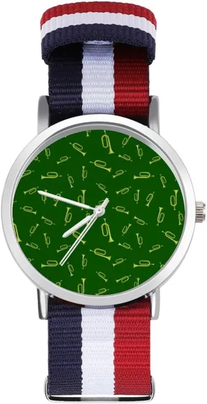 Braided Strap Outdoor Sport Business Wrist Watches Non-Scale Work veto acidity oppose grapple Casual Watch Yellow Horn Nylon 
